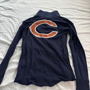 PINK Victorias Secret x Bears Sequin Logo 1/4-Zip Pullover Sweater